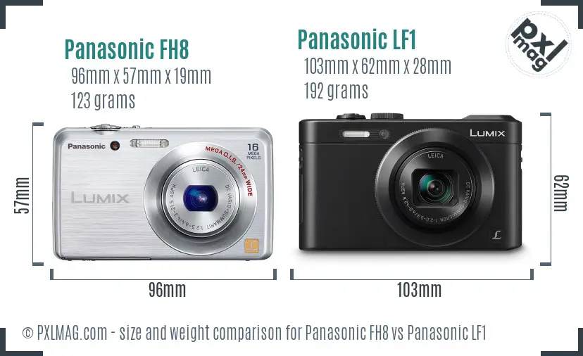 Panasonic FH8 vs Panasonic LF1 size comparison