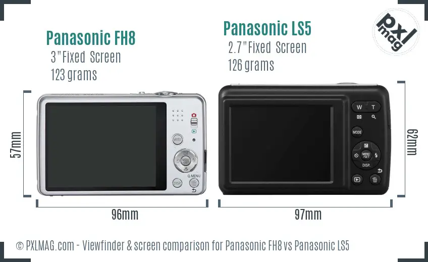 Panasonic FH8 vs Panasonic LS5 Screen and Viewfinder comparison