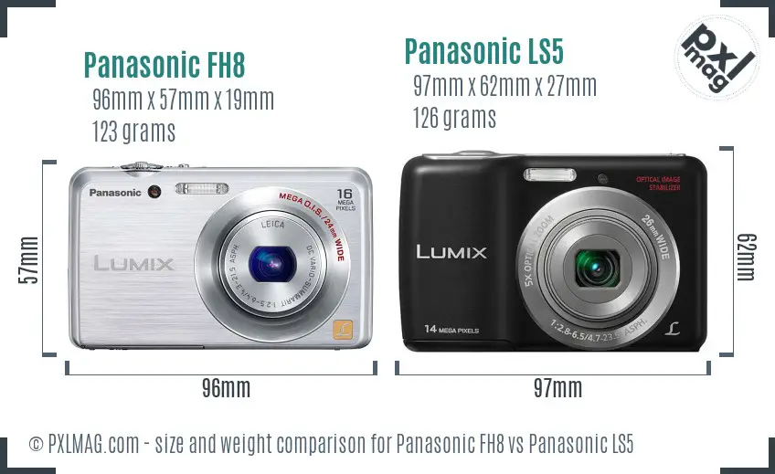 Panasonic FH8 vs Panasonic LS5 size comparison