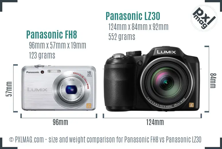 Panasonic FH8 vs Panasonic LZ30 size comparison