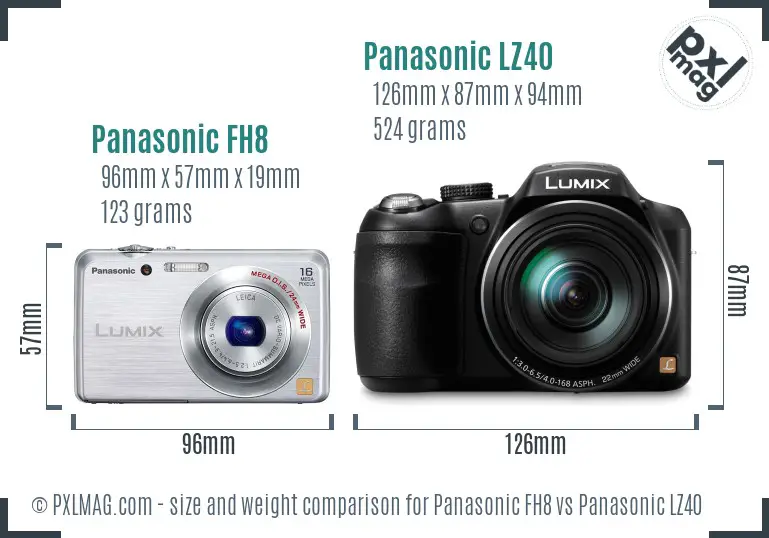 Panasonic FH8 vs Panasonic LZ40 size comparison