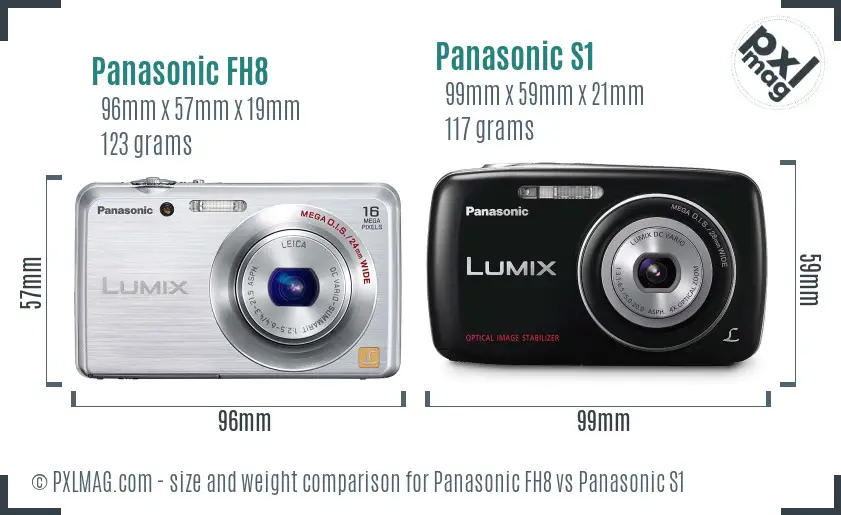 Panasonic FH8 vs Panasonic S1 size comparison Panasonic FH8 vs Panasonic S1 size comparison