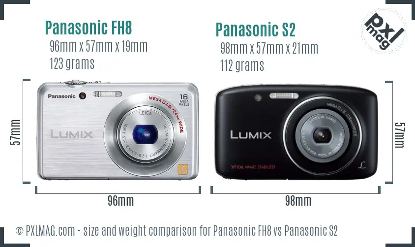 Panasonic FH8 vs Panasonic S2 size comparison