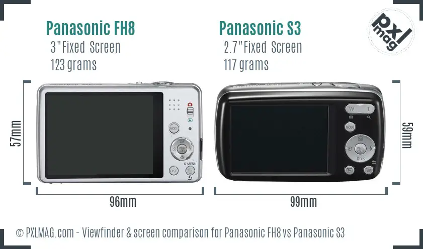 Panasonic FH8 vs Panasonic S3 Screen and Viewfinder comparison Panasonic FH8 vs Panasonic S3 Screen and Viewfinder comparison