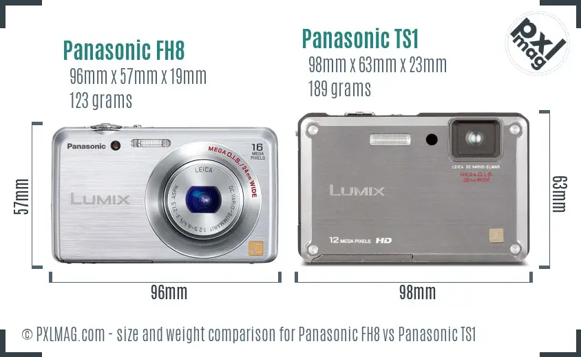 Panasonic FH8 vs Panasonic TS1 size comparison