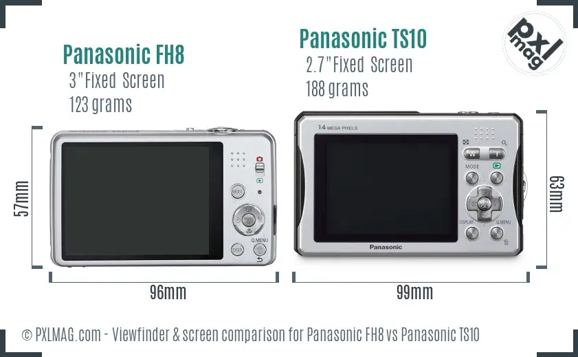 Panasonic FH8 vs Panasonic TS10 Screen and Viewfinder comparison