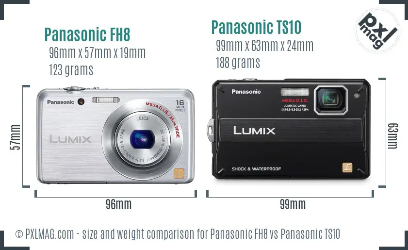 Panasonic FH8 vs Panasonic TS10 size comparison