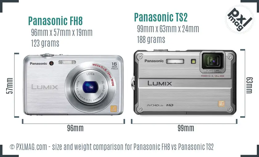 Panasonic FH8 vs Panasonic TS2 size comparison