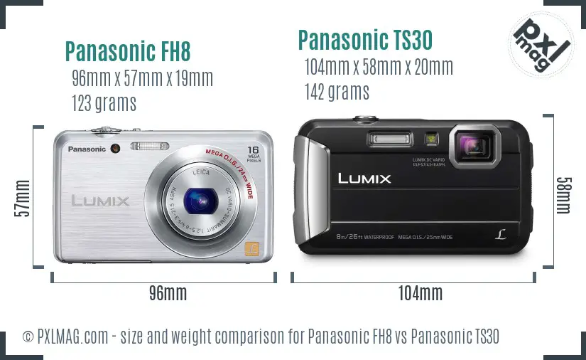 Panasonic FH8 vs Panasonic TS30 size comparison