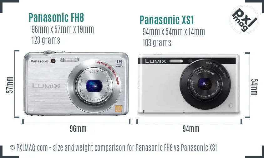 Panasonic FH8 vs Panasonic XS1 size comparison