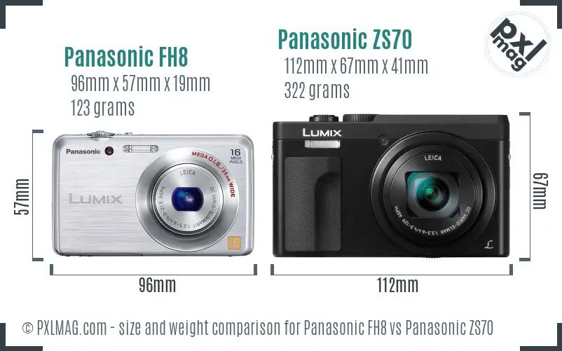 Panasonic FH8 vs Panasonic ZS70 size comparison