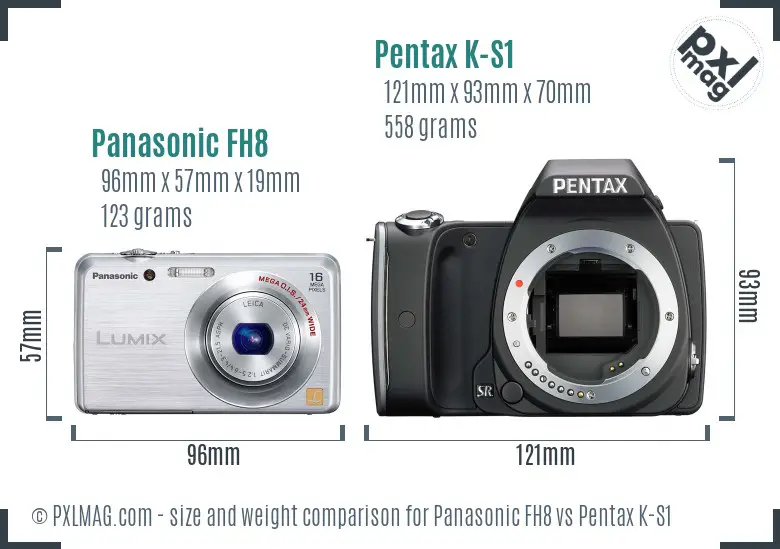 Panasonic FH8 vs Pentax K-S1 size comparison