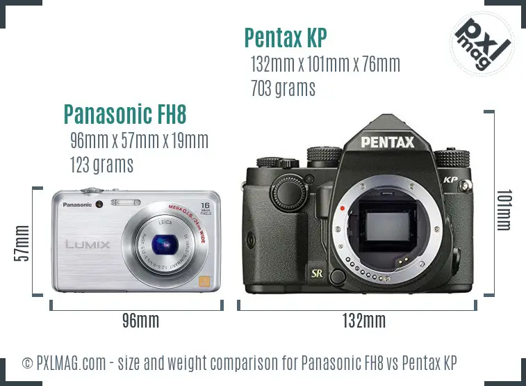 Panasonic FH8 vs Pentax KP size comparison Panasonic FH8 vs Pentax KP size comparison