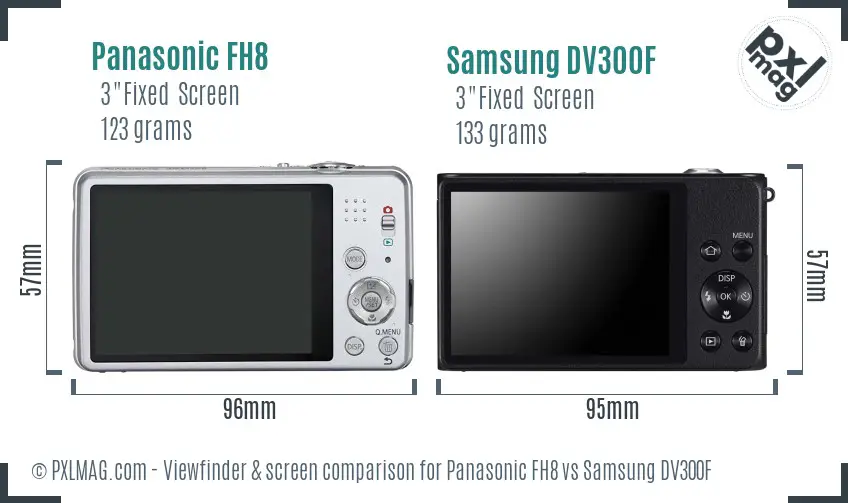 Panasonic FH8 vs Samsung DV300F Screen and Viewfinder comparison Panasonic FH8 vs Samsung DV300F Screen and Viewfinder comparison
