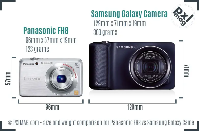 Panasonic FH8 vs Samsung Galaxy Camera size comparison