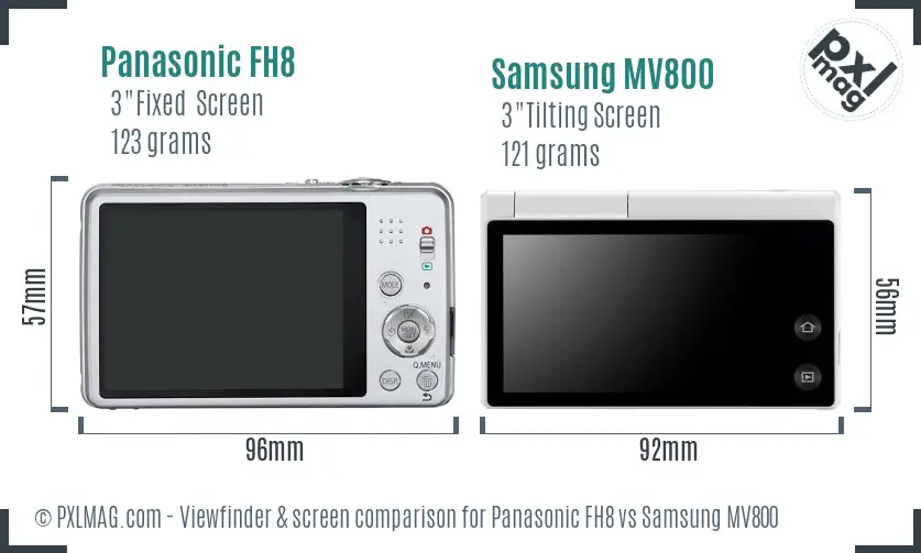 Panasonic FH8 vs Samsung MV800 Screen and Viewfinder comparison Panasonic FH8 vs Samsung MV800 Screen and Viewfinder comparison