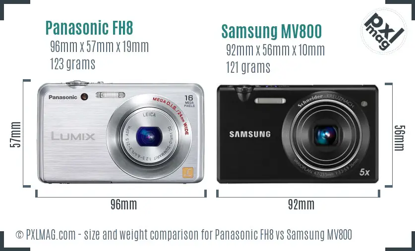 Panasonic FH8 vs Samsung MV800 size comparison Panasonic FH8 vs Samsung MV800 size comparison