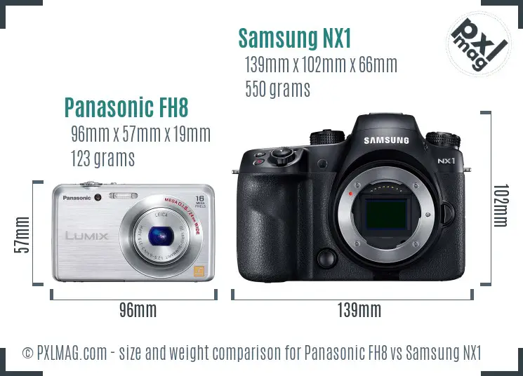 Panasonic FH8 vs Samsung NX1 size comparison