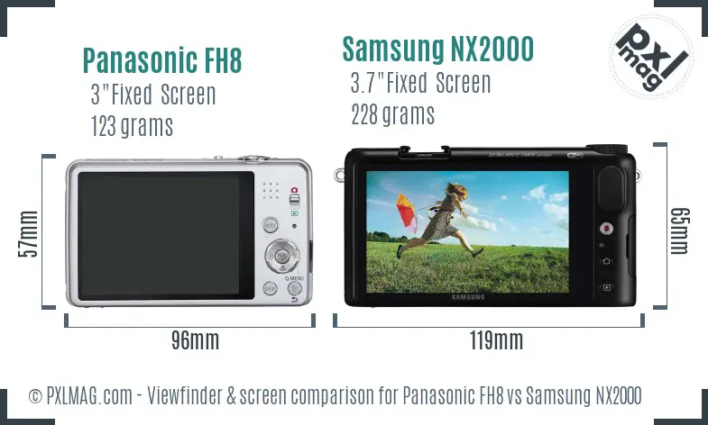 Panasonic FH8 vs Samsung NX2000 Screen and Viewfinder comparison Panasonic FH8 vs Samsung NX2000 Screen and Viewfinder comparison