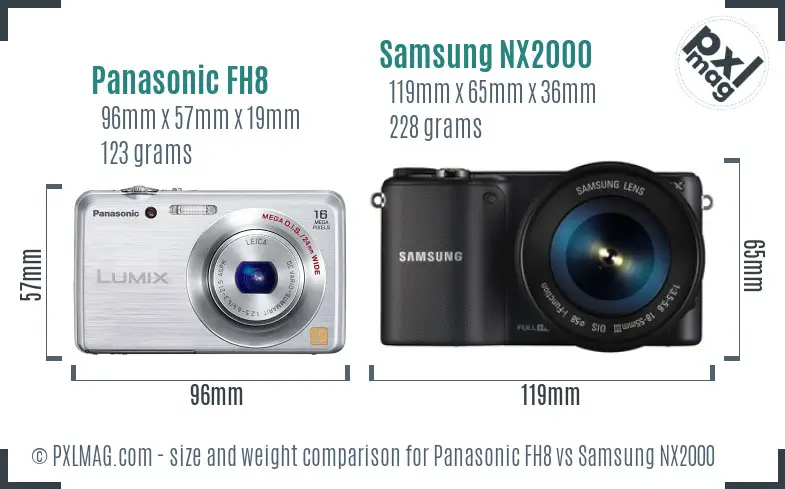 Panasonic FH8 vs Samsung NX2000 size comparison Panasonic FH8 vs Samsung NX2000 size comparison