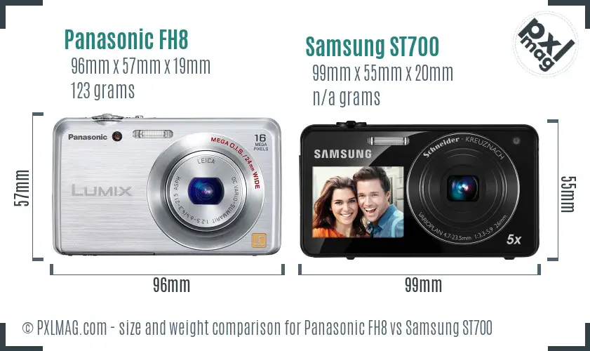 Panasonic FH8 vs Samsung ST700 size comparison Panasonic FH8 vs Samsung ST700 size comparison