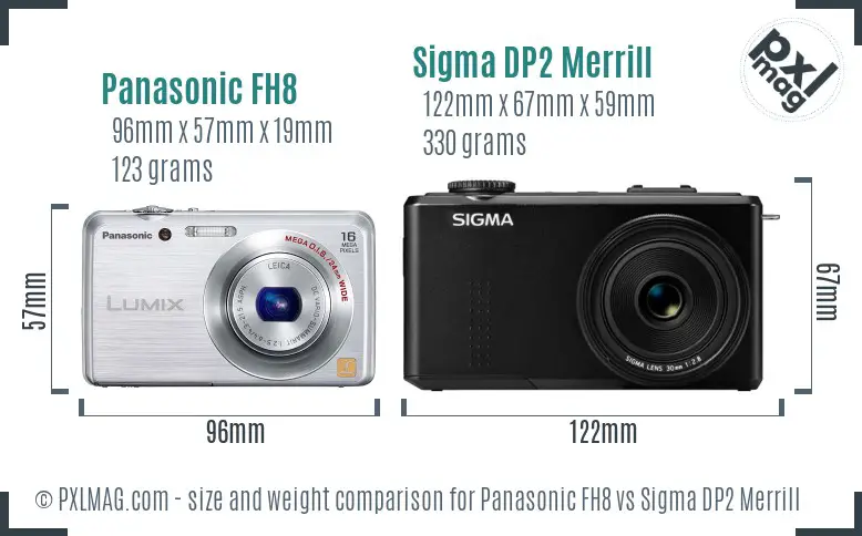 Panasonic FH8 vs Sigma DP2 Merrill size comparison