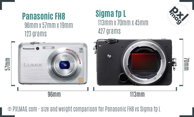 Panasonic FH8 vs Sigma fp L size comparison