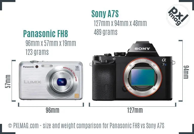 Panasonic FH8 vs Sony A7S size comparison