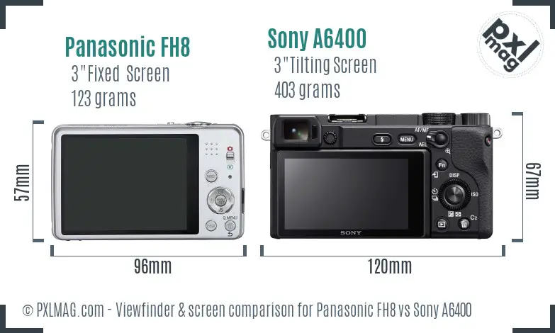 Panasonic FH8 vs Sony A6400 Screen and Viewfinder comparison