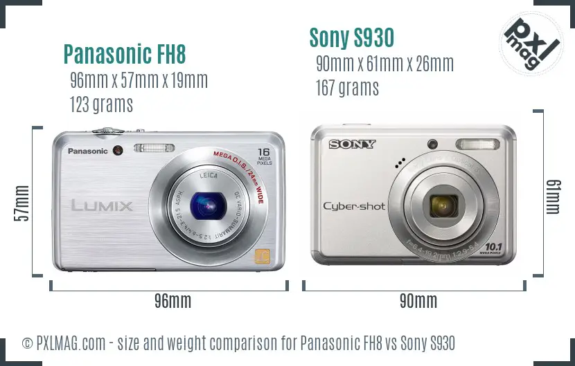Panasonic FH8 vs Sony S930 size comparison Panasonic FH8 vs Sony S930 size comparison
