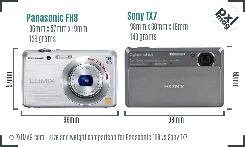 Panasonic FH8 vs Sony TX7 size comparison Panasonic FH8 vs Sony TX7 size comparison