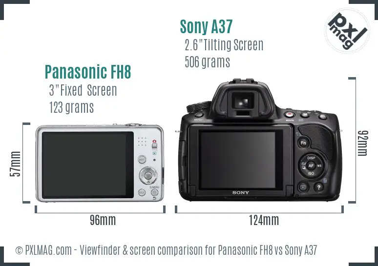 Panasonic FH8 vs Sony A37 Screen and Viewfinder comparison