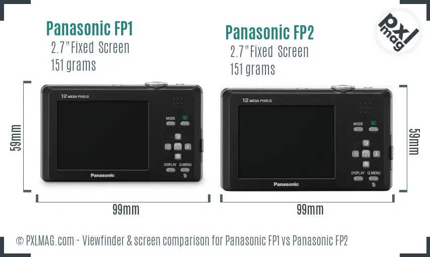 Panasonic FP1 vs Panasonic FP2 Screen and Viewfinder comparison