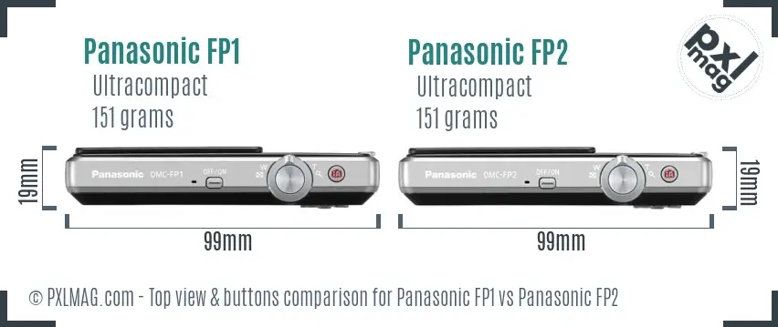 Panasonic FP1 vs Panasonic FP2 top view buttons comparison