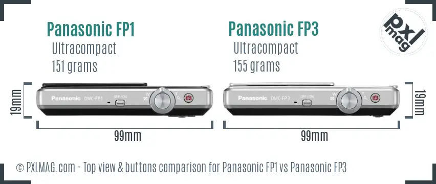 Panasonic FP1 vs Panasonic FP3 top view buttons comparison