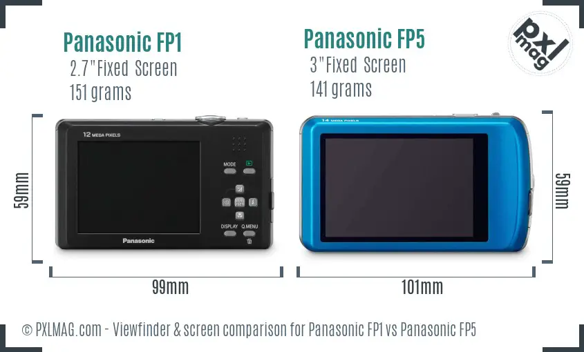Panasonic FP1 vs Panasonic FP5 Screen and Viewfinder comparison