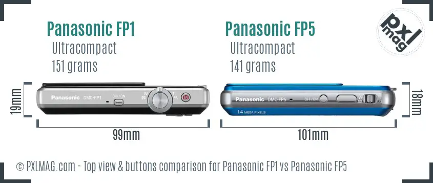Panasonic FP1 vs Panasonic FP5 top view buttons comparison