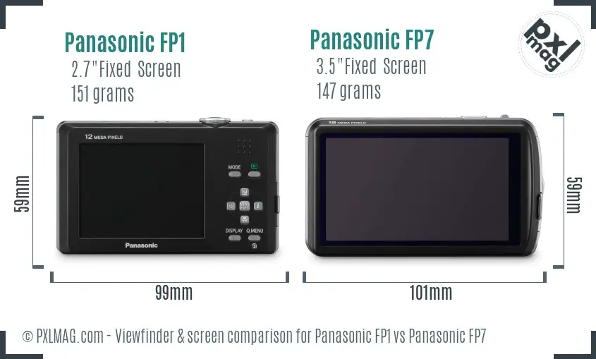 Panasonic FP1 vs Panasonic FP7 Screen and Viewfinder comparison