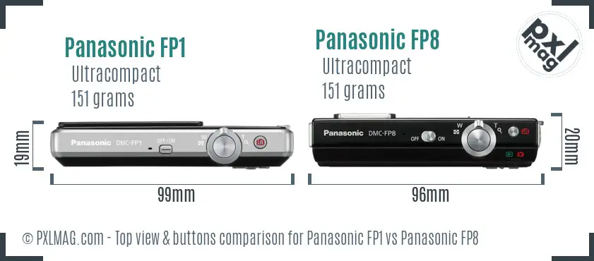 Panasonic FP1 vs Panasonic FP8 top view buttons comparison