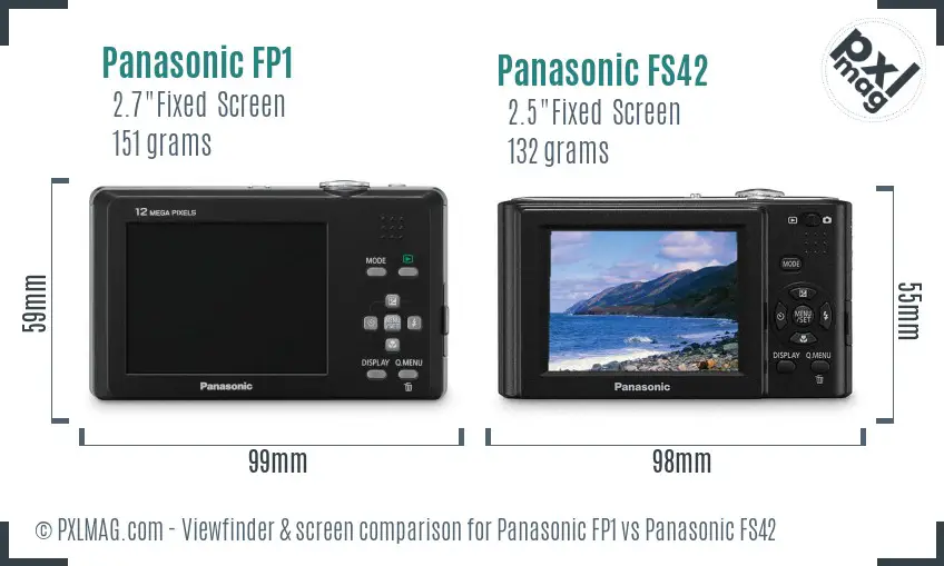 Panasonic FP1 vs Panasonic FS42 Screen and Viewfinder comparison
