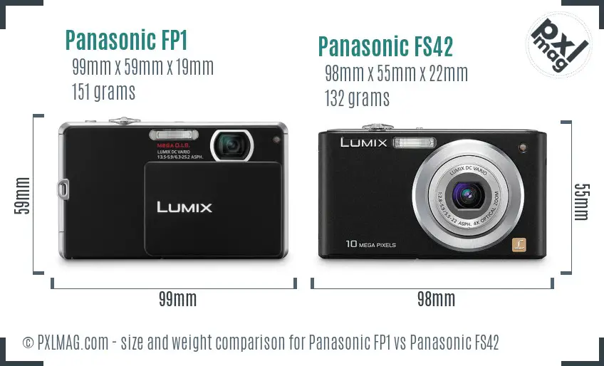 Panasonic FP1 vs Panasonic FS42 size comparison