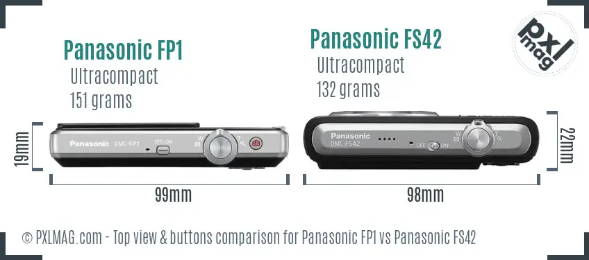 Panasonic FP1 vs Panasonic FS42 top view buttons comparison