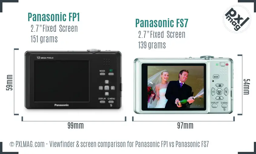 Panasonic FP1 vs Panasonic FS7 Screen and Viewfinder comparison