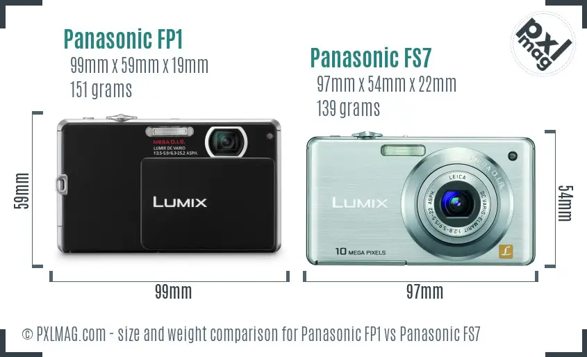 Panasonic FP1 vs Panasonic FS7 size comparison