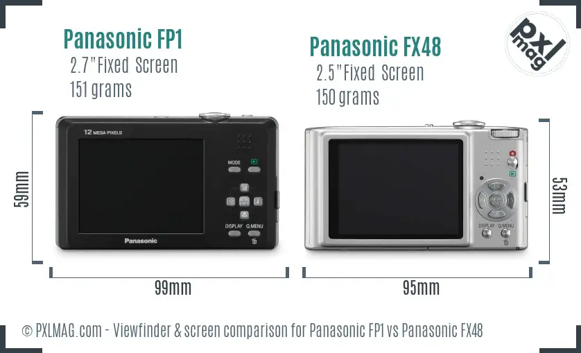 Panasonic FP1 vs Panasonic FX48 Screen and Viewfinder comparison Panasonic FP1 vs Panasonic FX48 Screen and Viewfinder comparison