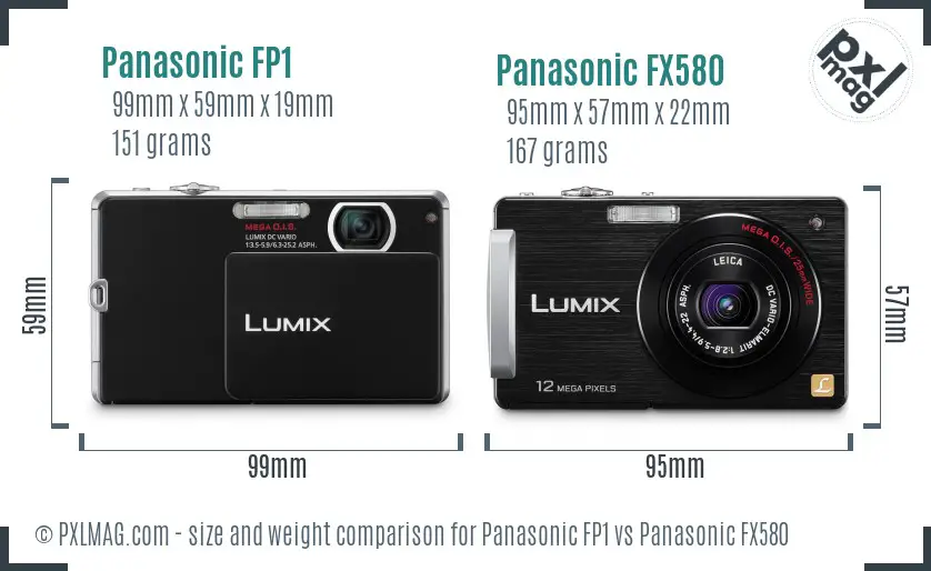 Panasonic FP1 vs Panasonic FX580 size comparison