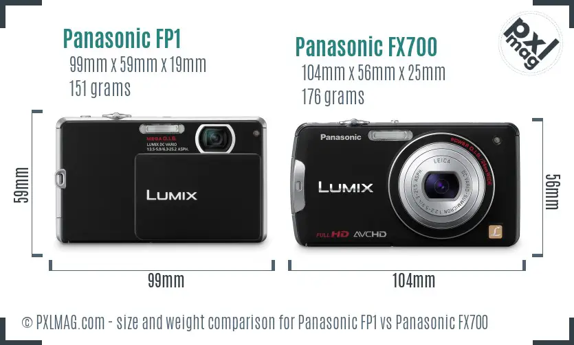 Panasonic FP1 vs Panasonic FX700 size comparison