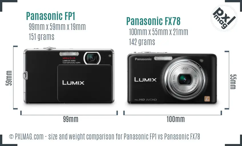 Panasonic FP1 vs Panasonic FX78 size comparison