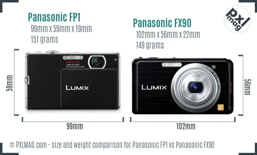 Panasonic FP1 vs Panasonic FX90 size comparison
