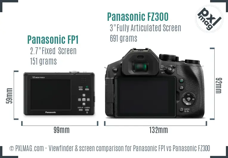 Panasonic FP1 vs Panasonic FZ300 Screen and Viewfinder comparison